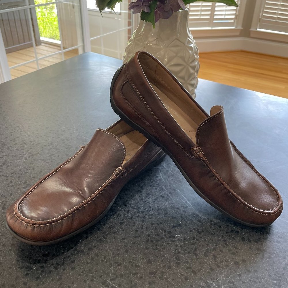 ECCO Men's Brown Moc Leather Loafer/Slip On Rubber Sole Shoe EU 47 - US 13-13.5